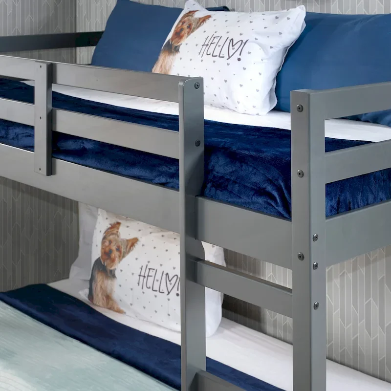 Twin Loft Bed with Slats and Guard Rail