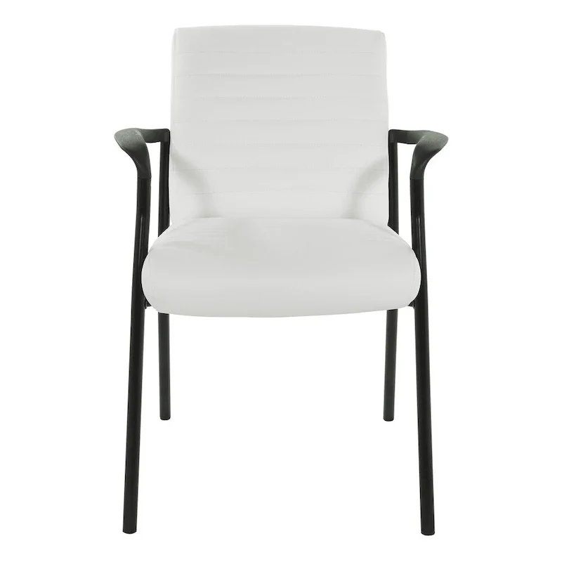 Guest Chair in Faux Leather and Black Frame