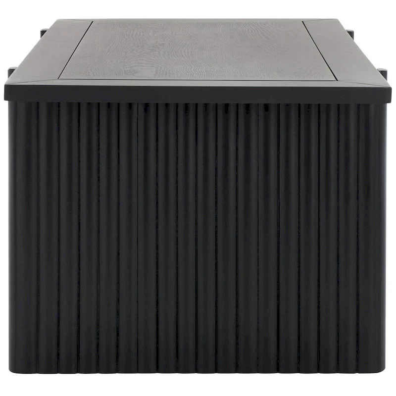 Rectangular Coffee Table with Fluted Sawhorse Frame