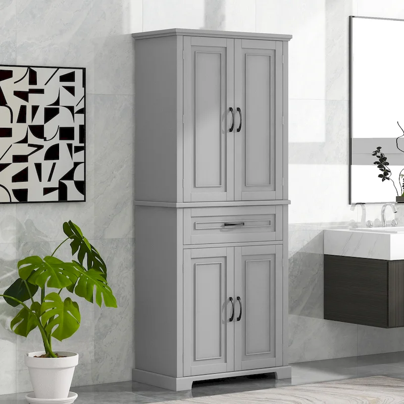 Bathroom Storage Cabinet with Doors and Drawer