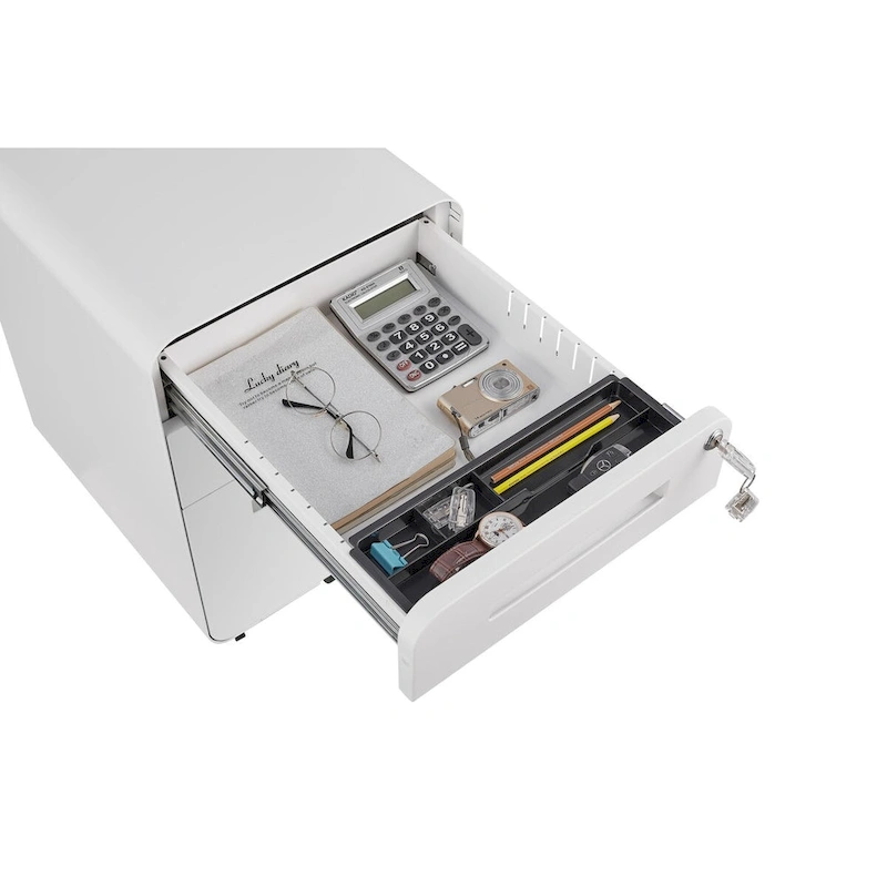 3 Drawer Mobile File Cabinet,Versatile Cabinet,5 Wheel Design Anti-Tilting Cold Rolled Steel Waterproof Moisture-Proof