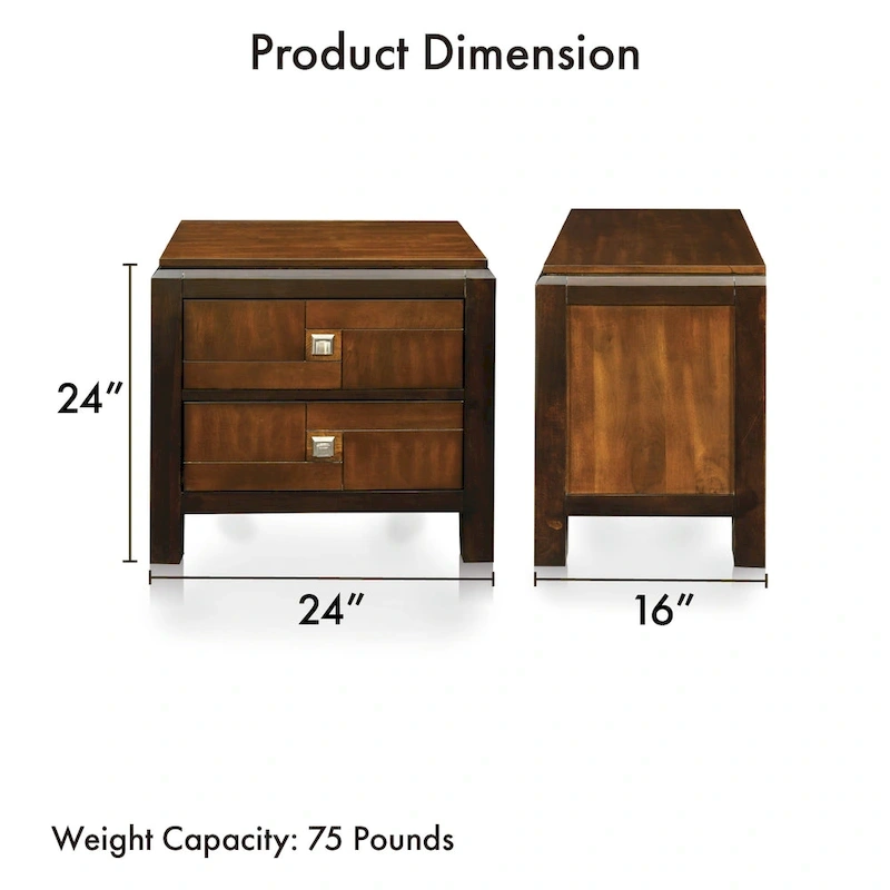 Jupa Transitional Walnut Wood 2-Piece Panel Bedroom Set by Furniture of America