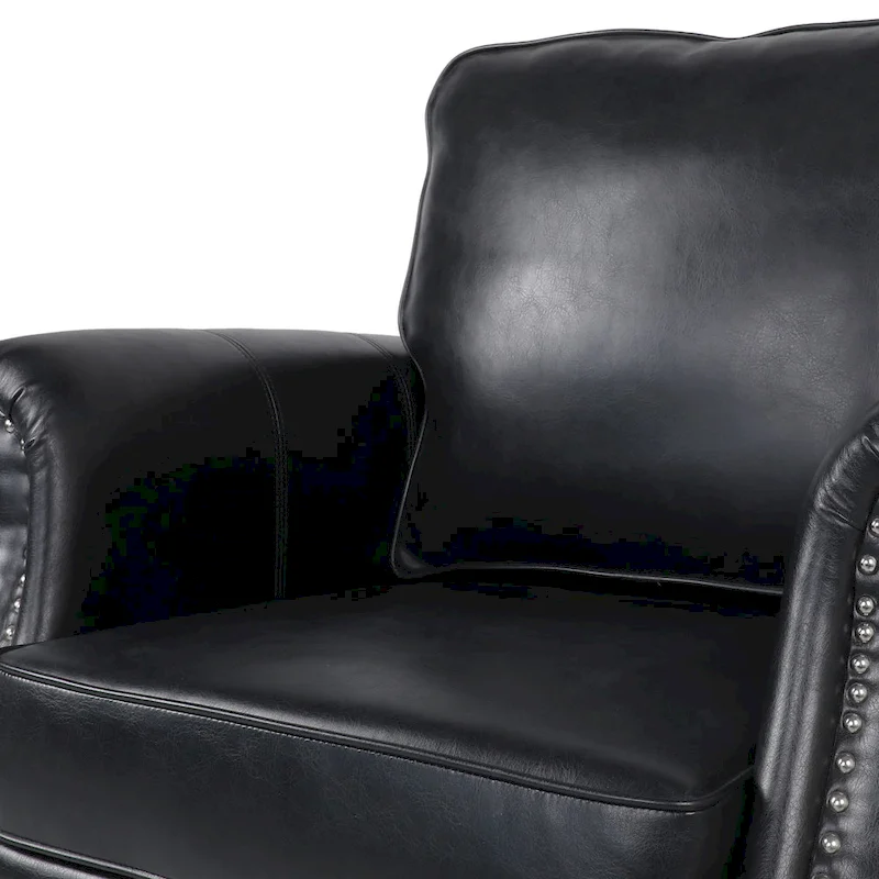 Dowd Faux Leather Club Chair with Nailhead Trim by Christopher Knight Home