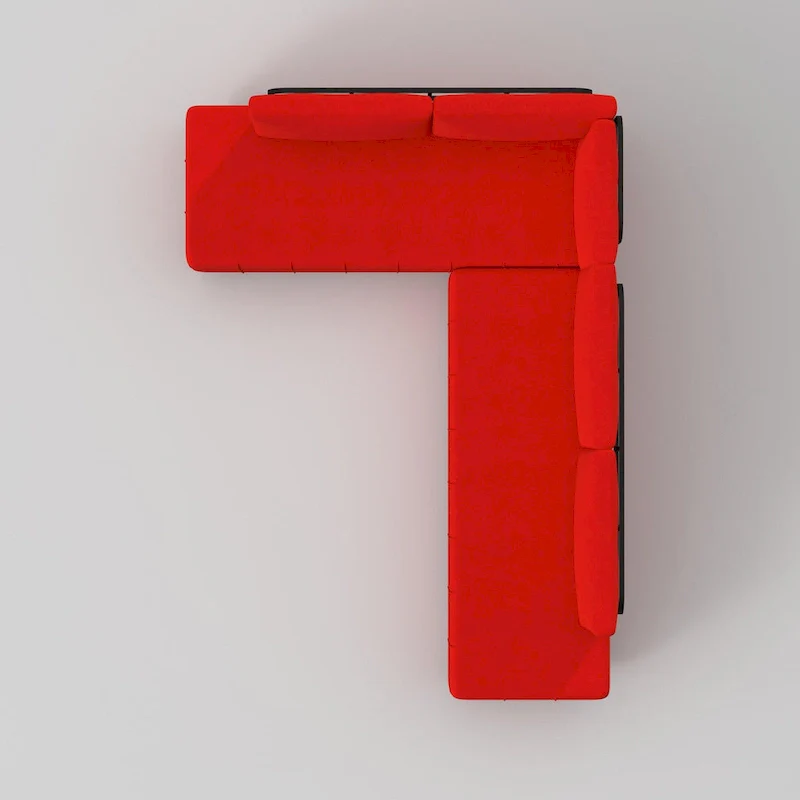 Sagopa Modern Metal Frame with Foam Seat Sectional Sofa