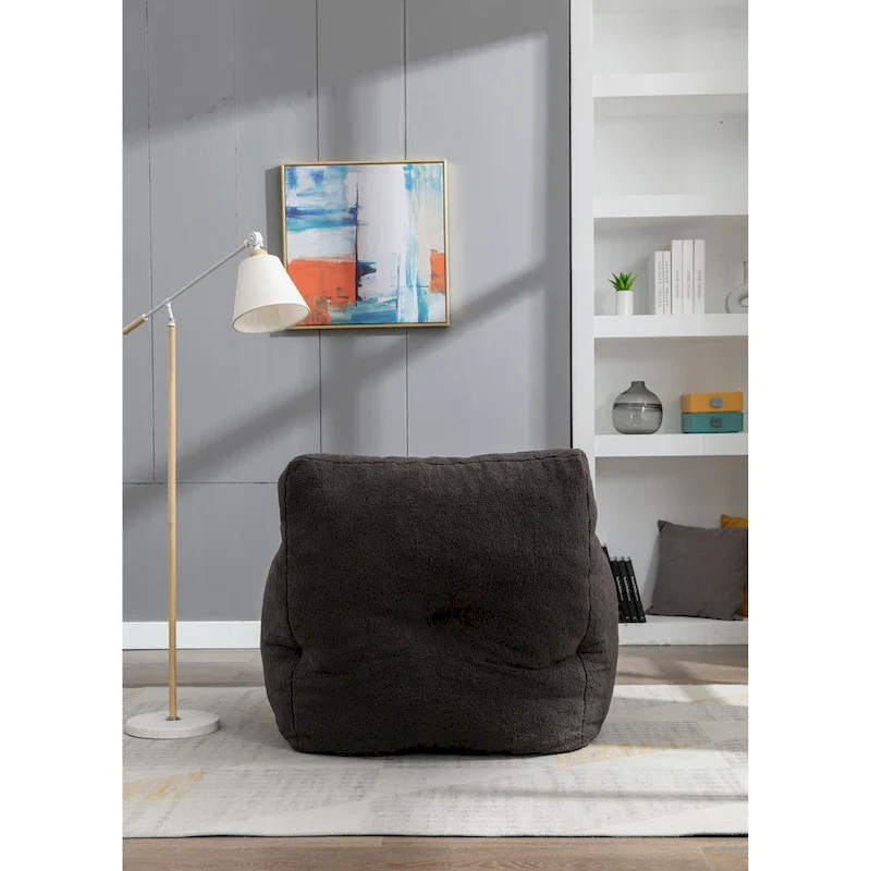 Soft Tufted foam bean bag chair with Teddy fabric