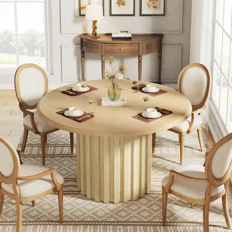 43.3-Inch Round Dining Table, Seats up to 6