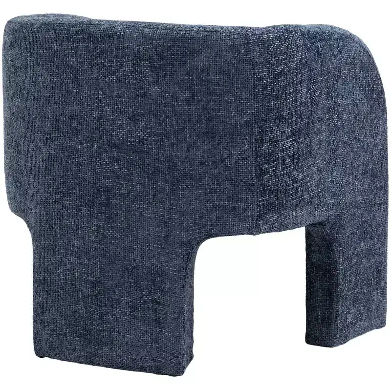 Grey / Navy Chenille Fabric Accent Chair with Arms – Seats 1