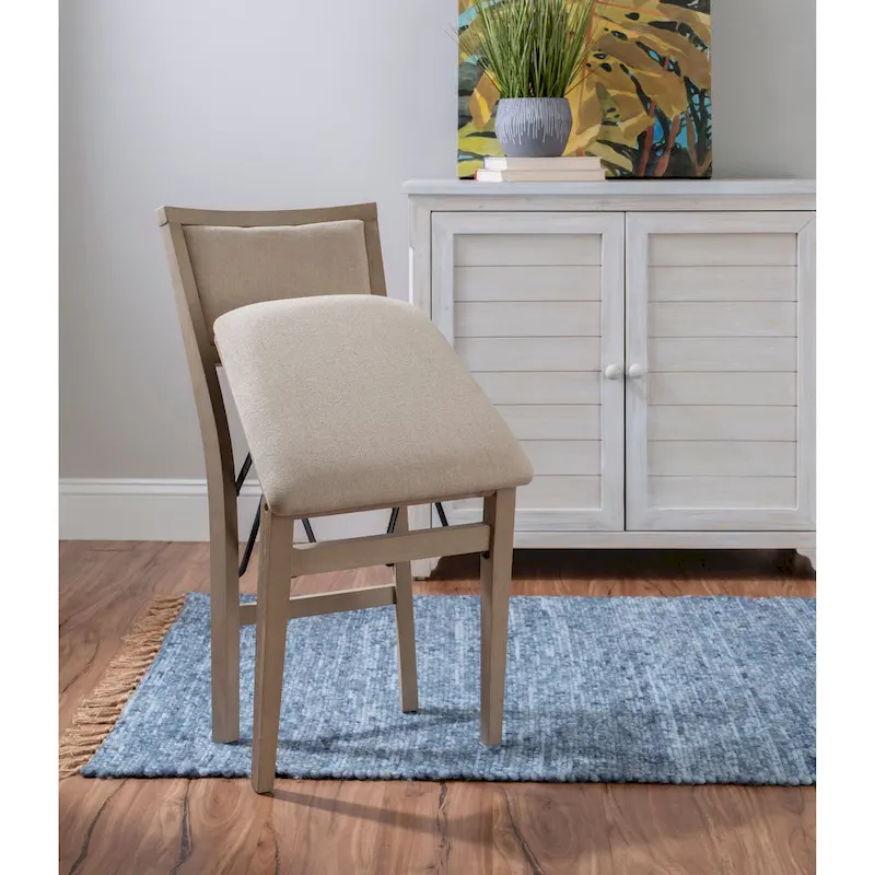 Ciara Wooden Grey Wash Folding Side Dining Chair (Set of 2)