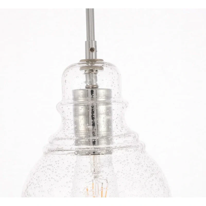 Adelee 6.25-Inch 1-Light Clear Seeded Glass Pendant