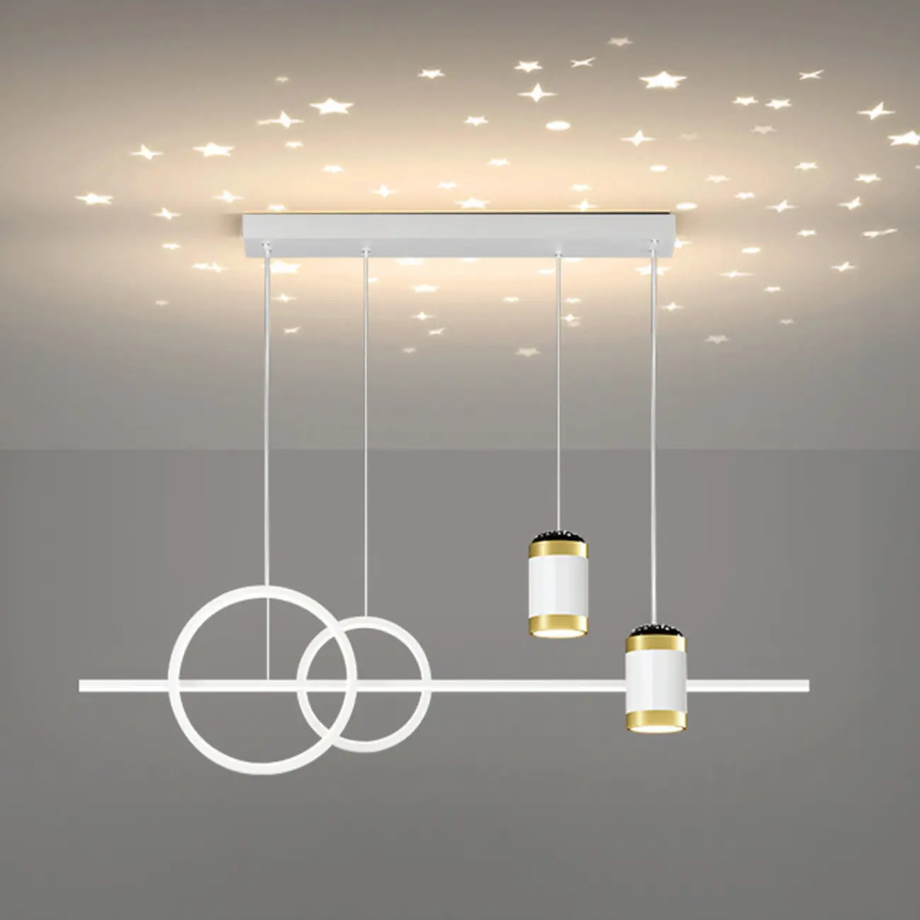 Stylish LED Metal Linear Island Light Adjustable for Dining Area