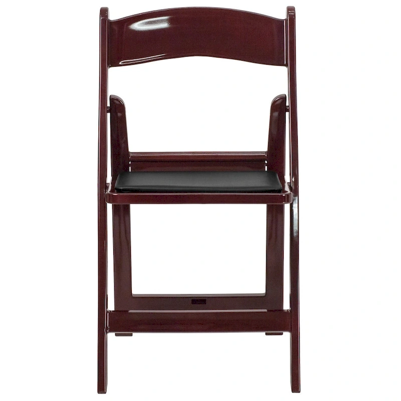 Lightweight Resin Folding Chairs with Vinyl Seats (Set of 4)