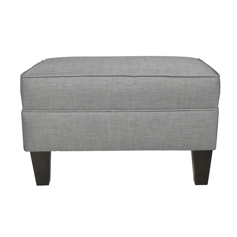 MJL Furniture Parker Fabric Upholstered Square Welted Ottoman