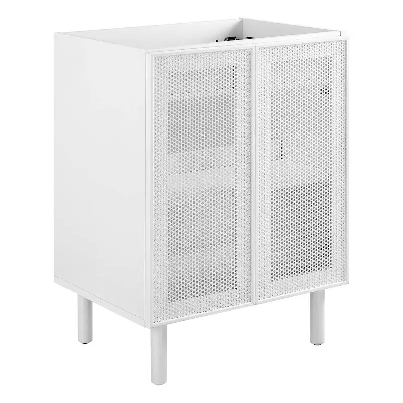 24-Inch Perforated Metal Bathroom Vanity Cabinet | Sink Basin Not Included | Modern Style