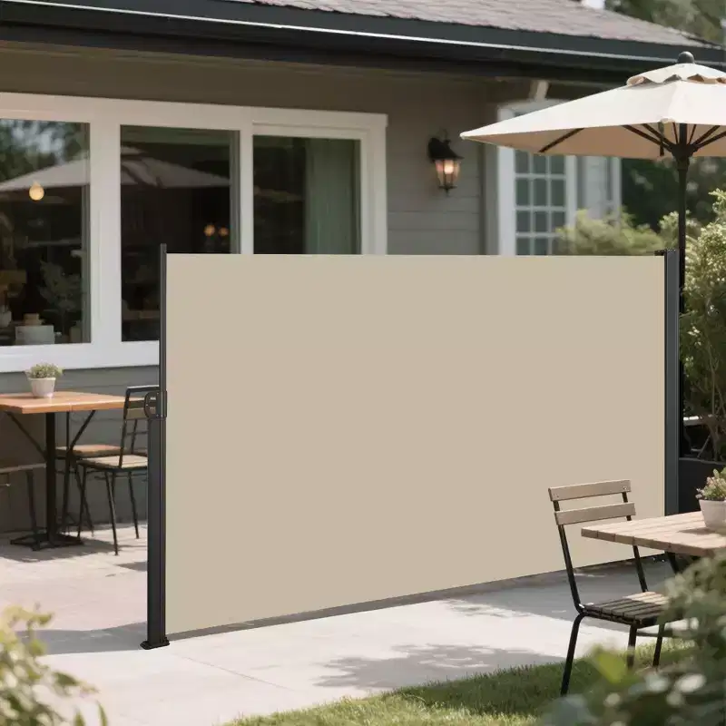 Retractable Side Screen Awning, UV Resistant, Waterproof, Patio Privacy Screen for Garden, Balcony, 118.1 x 62.99