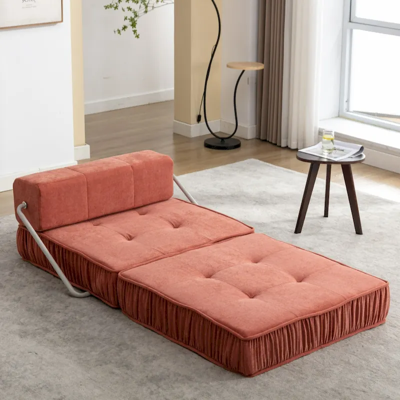 Convertible Sofa Bed,Modern Chenille Upholstered Sleeper Chair