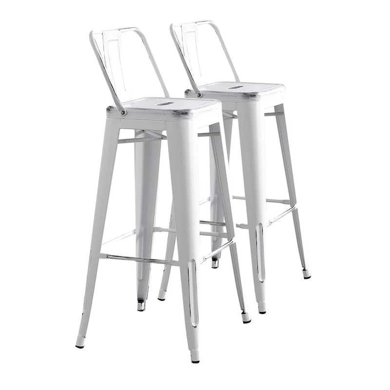 AC Pacific 30 Inch Metal Barstool Set of 2