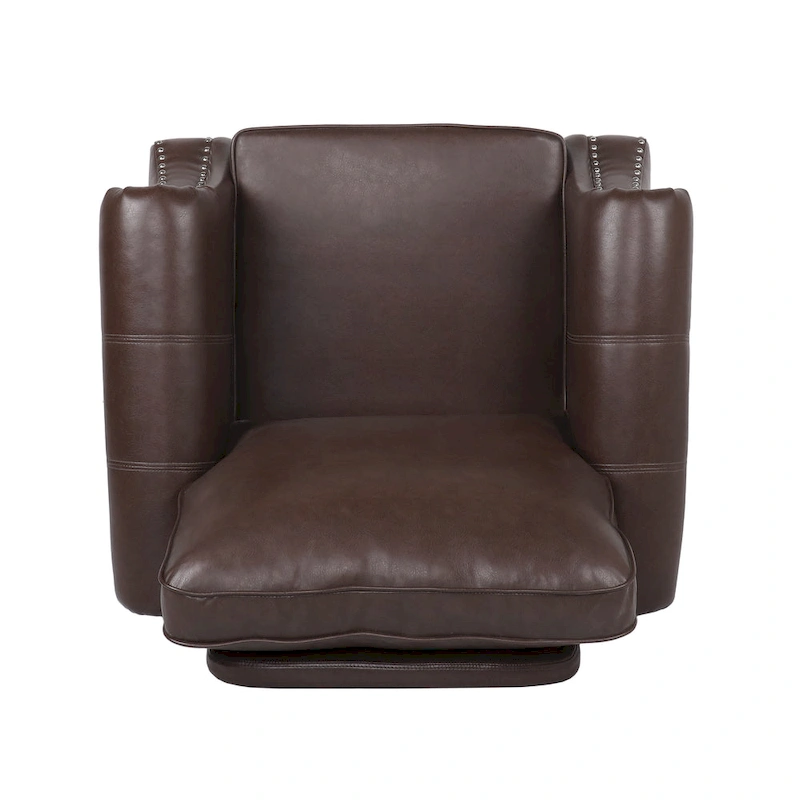 Dowd Faux Leather Club Chair with Nailhead Trim by Christopher Knight Home