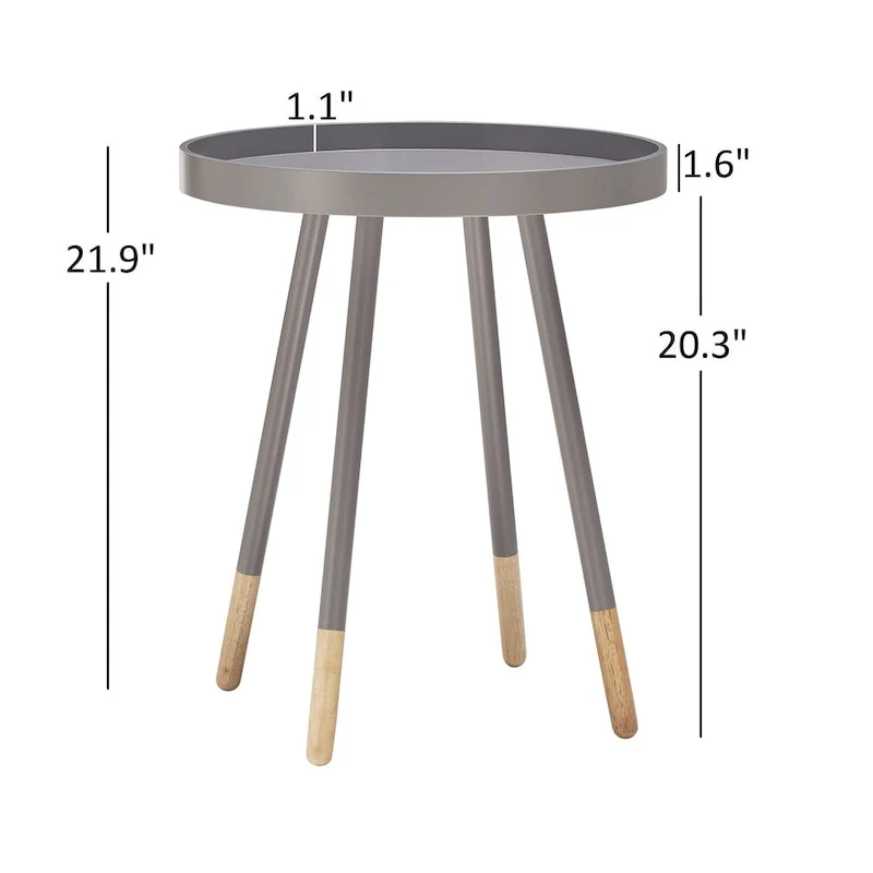 Paint-Dipped Round Tray-Top Side Table