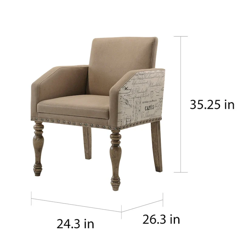 Roundhill Furniture Birmingham Driftwood Table and Nail Head Chair 7-piece Dining Set