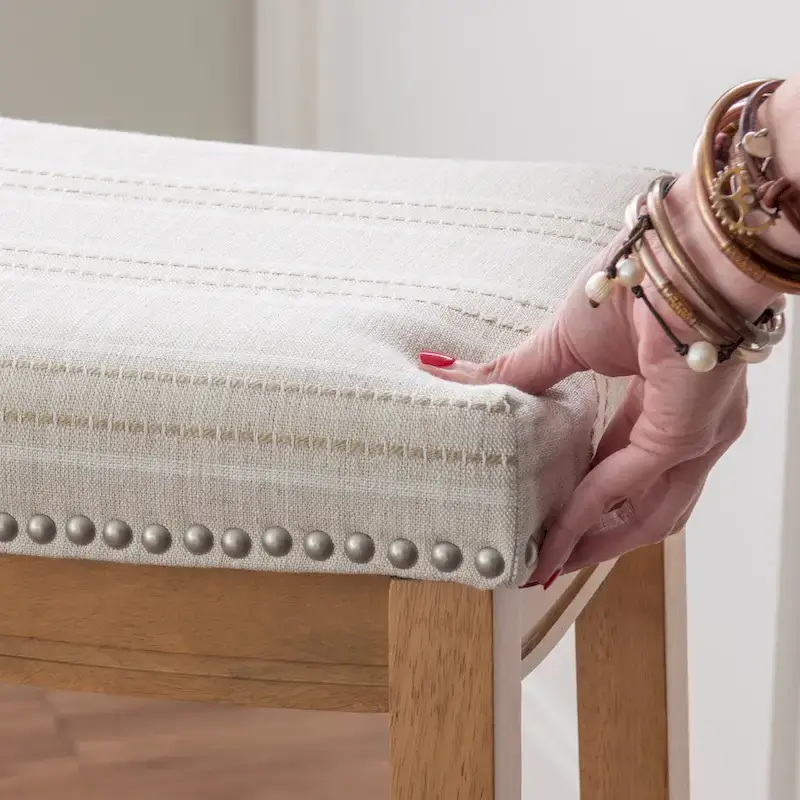 Willamette Rustic Striped Cream Bar Stool