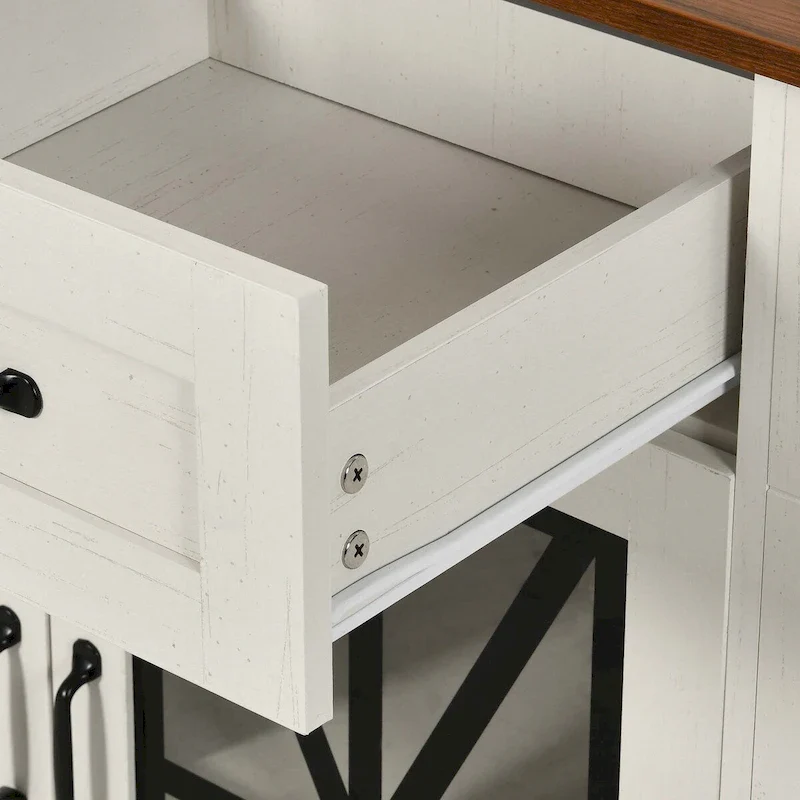 Moasis 47 Kitchen Island With Drop Leaf & 2 Bar Stools