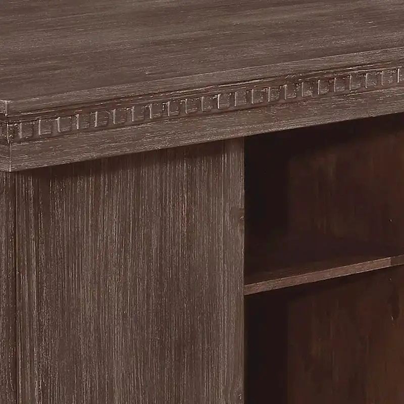 Edward 54 Inch Counter Height Dining Table, Wine Rack, Wood, Warm Brown