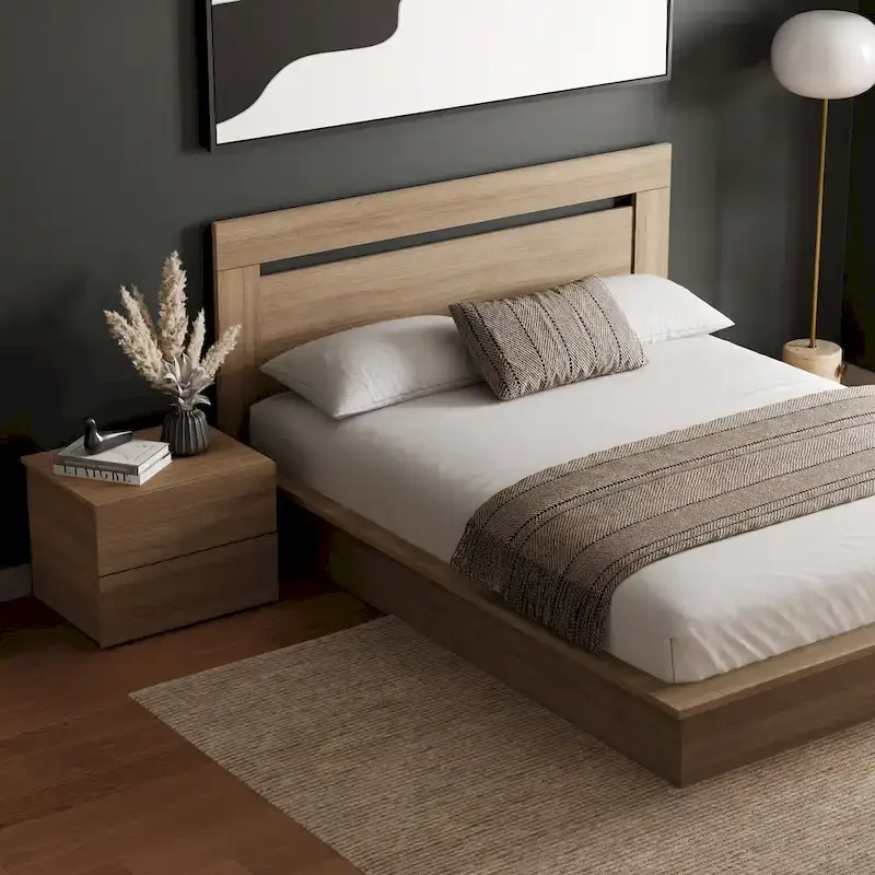 Malibu 3-Piece Bedroom Set with Bed, Headboard, and Nightstand