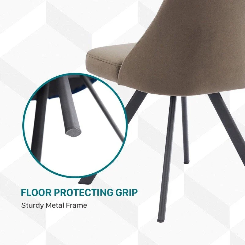 Mid-Century Modern Fabric Padded Diamond Stitch Dining Chair