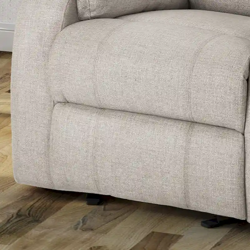 Slate / Beige / Grey Polyester Fabric Gliding Recliner with Pillowtop Arms – Classic Style, Seats 1