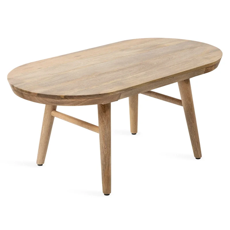 Kate and Laurel Conan Oval Wood Coffee Table