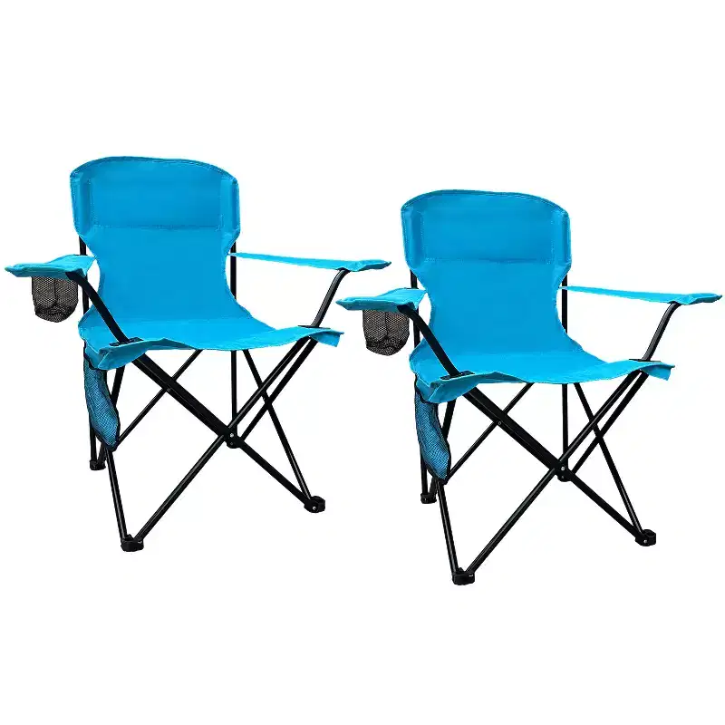 Bestier Camping Chair Folding Portable Outdoor Lounge Chair with Cup Holder & Side Pocket - 2 Sets