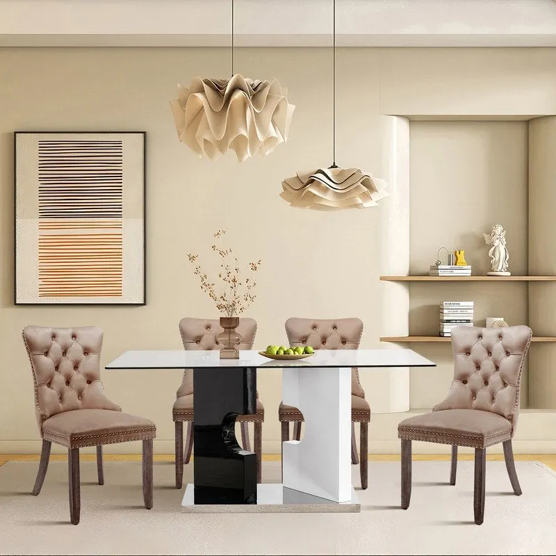 Solid Wood Velvet Upholstered Dining Chair