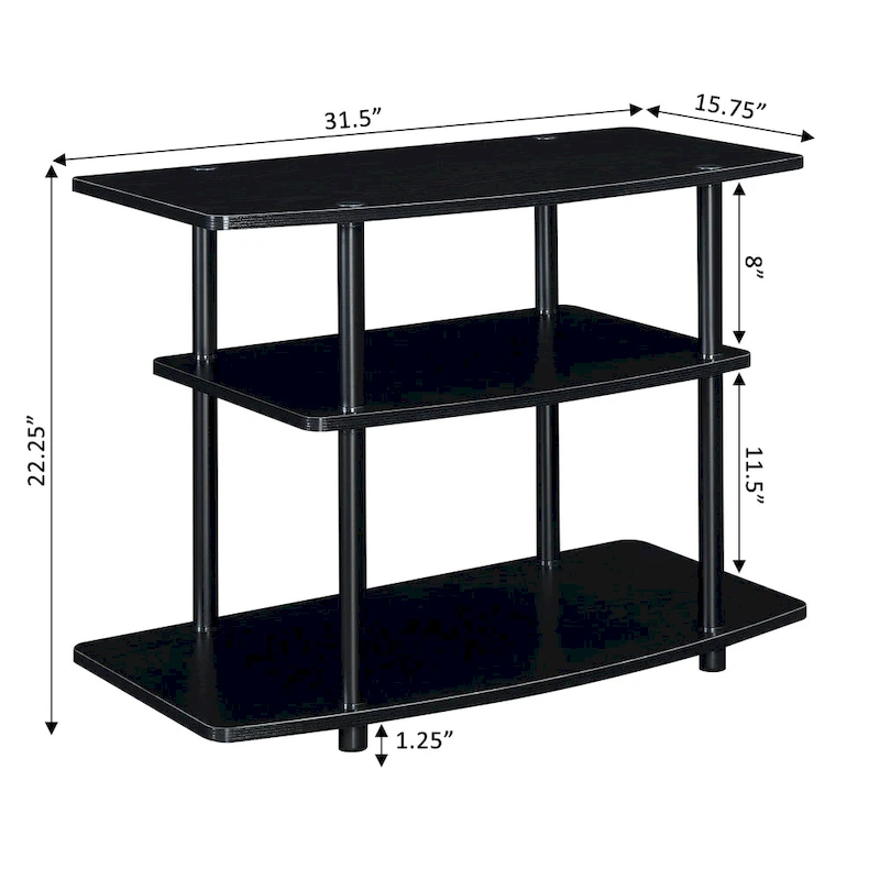 Convenience Concepts Designs2Go No Tools 3 Tier TV Stand
