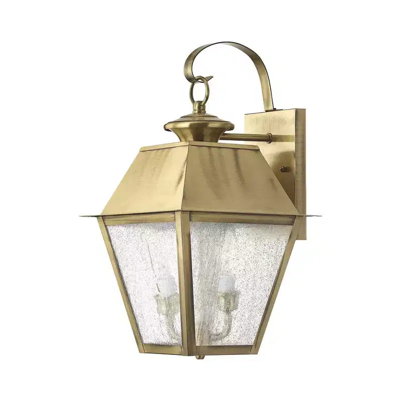 Livex Lighting Mansfield 2 - Light Wall Light in Antique Brass