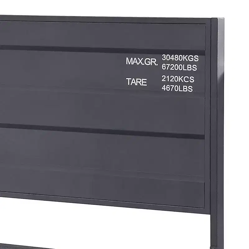 Cargo 79" Full Bed Gunmetal - Acme Furniture: Contemporary Metal Youth Bedroom Furniture, No Box Spring Needed