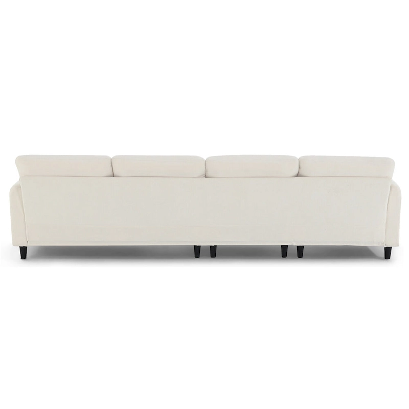 110 Modern L-Shaped Convertible 5-Seat Sectional Sofa with Removable Ottoman and 5 Cushions, Plush Chenille Fabric