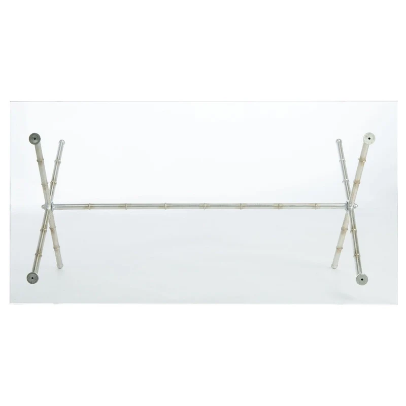SAFAVIEH Treasures Jocelyn Bronze-Ish Silver/ Glass Top Accent Table - 37.4 x 19.7 x 17