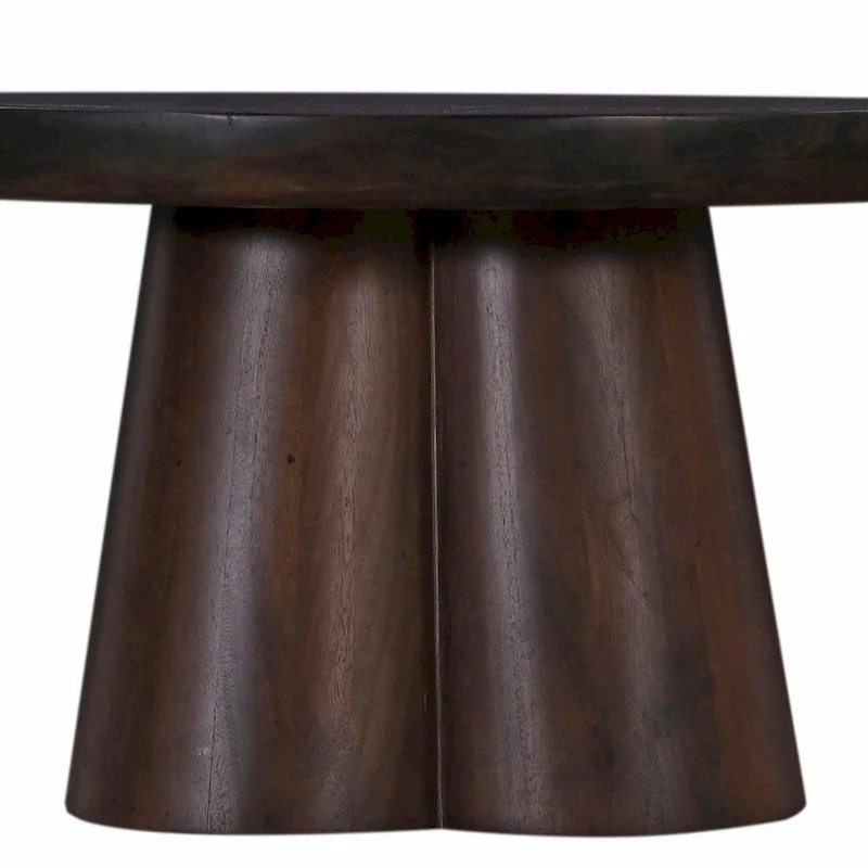 31 in. Wood Round Pedestal Coffee Table