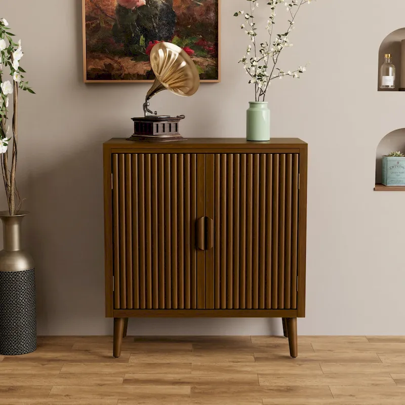 COSIEST Modern Brown Sideboard Storage Cabinet and Buffet