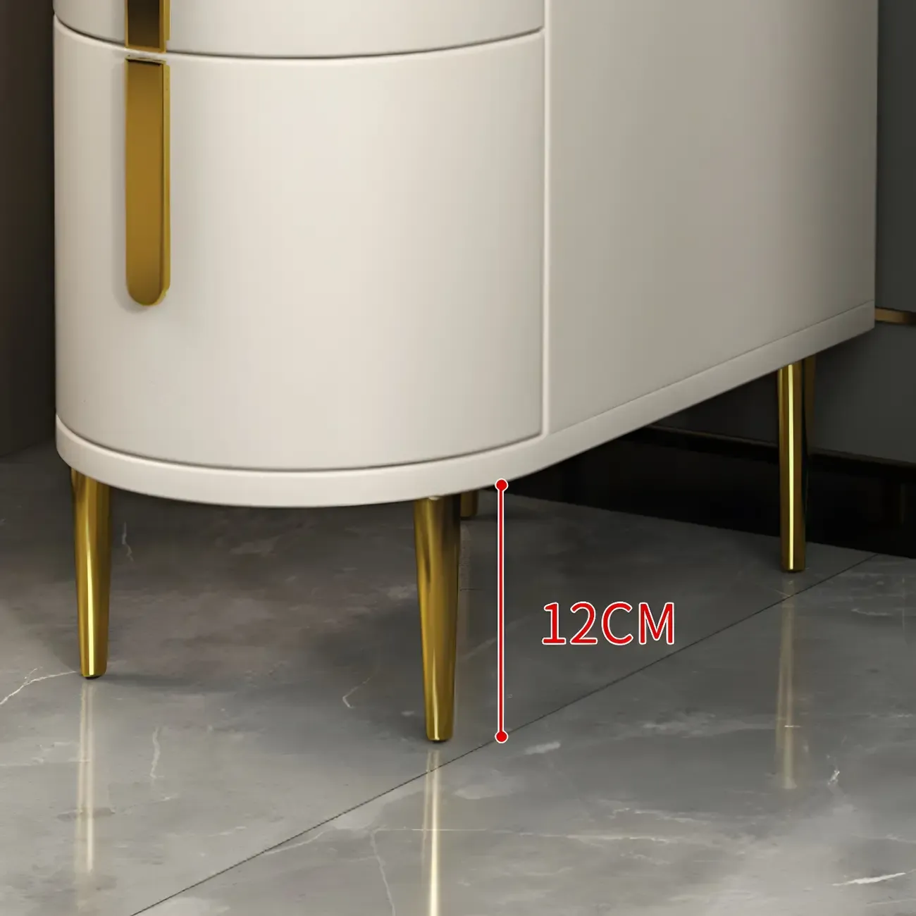 Modern Narrow Bedside Table with 3 Drawers