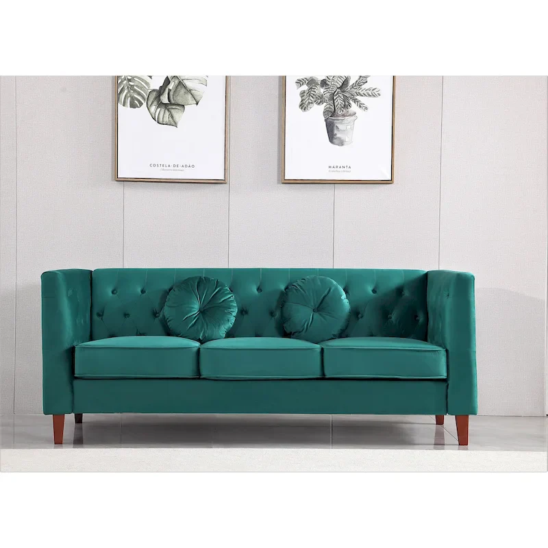 Classic Chesterfield Sofa - Tufted Upholstered Living Room Sofa