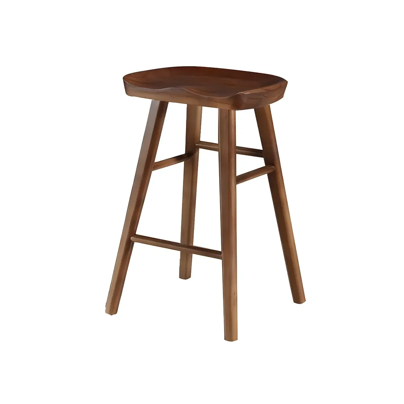 Counter Height Backless Wooden Industrial Bar Stools
