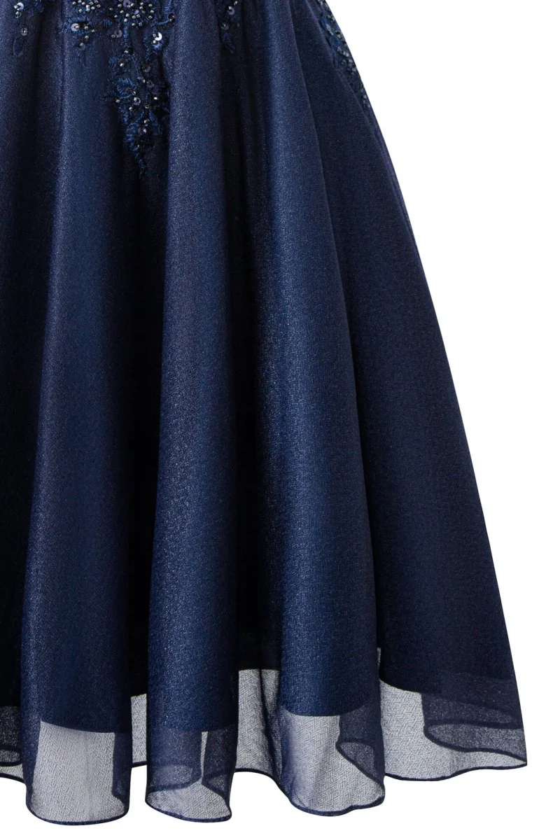 Navy Blue A-line Chiffon Short Homecoming Dress