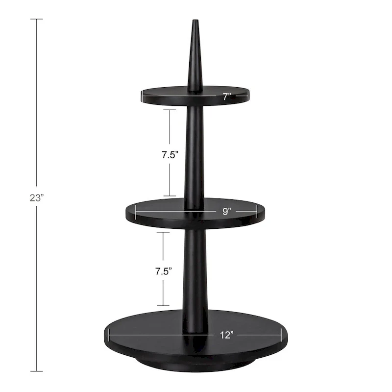 Kate and Laurel Praxis Wood Tiered Tray