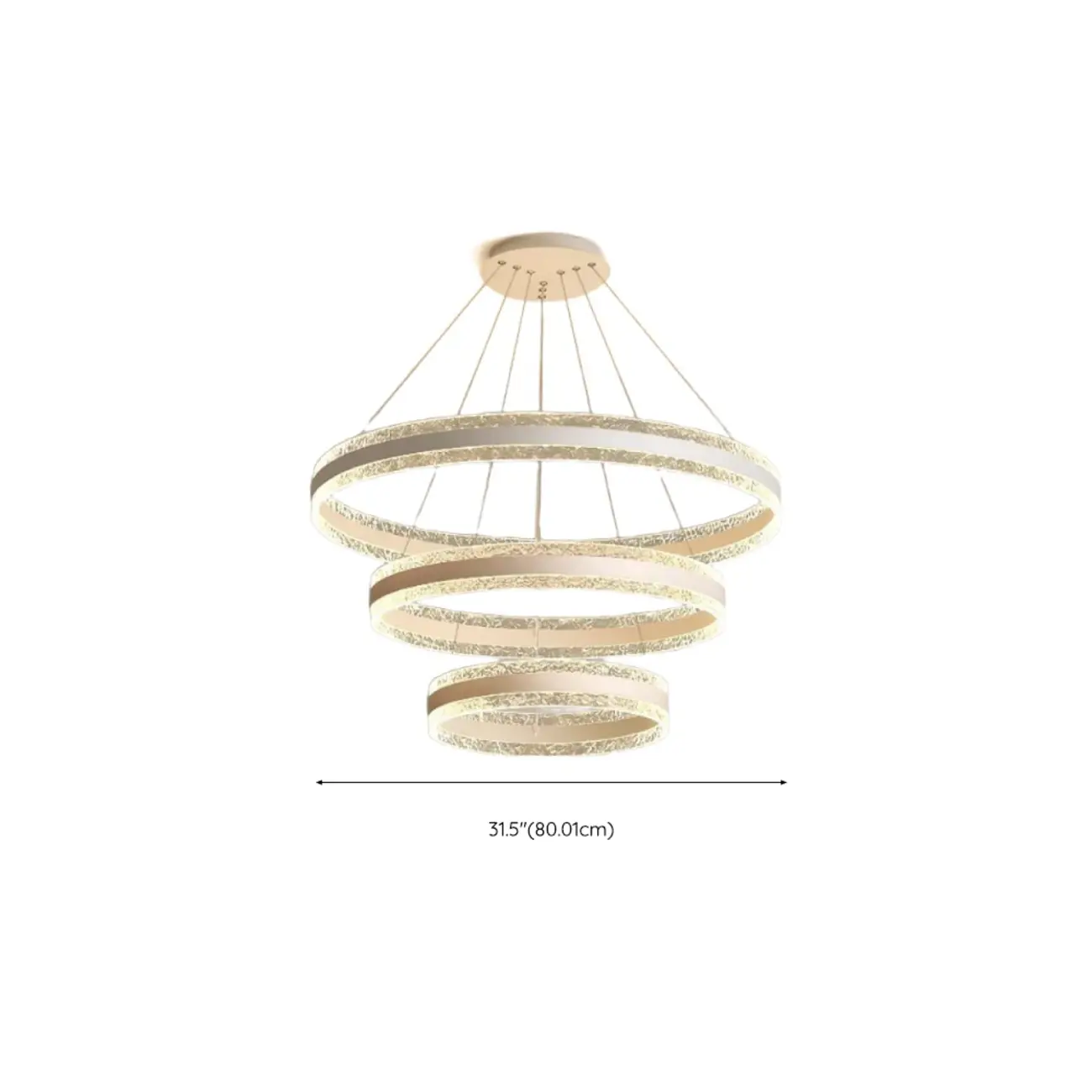 Modern LED Gold Circular Metal Chandelier