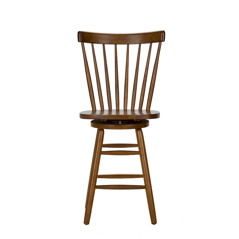 Swivel Counter Chair – Tobacco Finish, Rustic Farmhouse Kitchen Stool