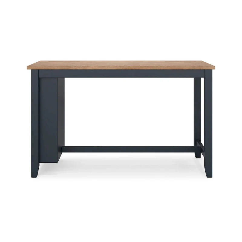 Counter Height Dining Table, 60 Inch, Dark Blue Brown Mango Wood