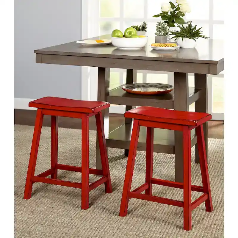 Marney Rubberwood 24-inch Counter-height Bar Stools (Set of 2)