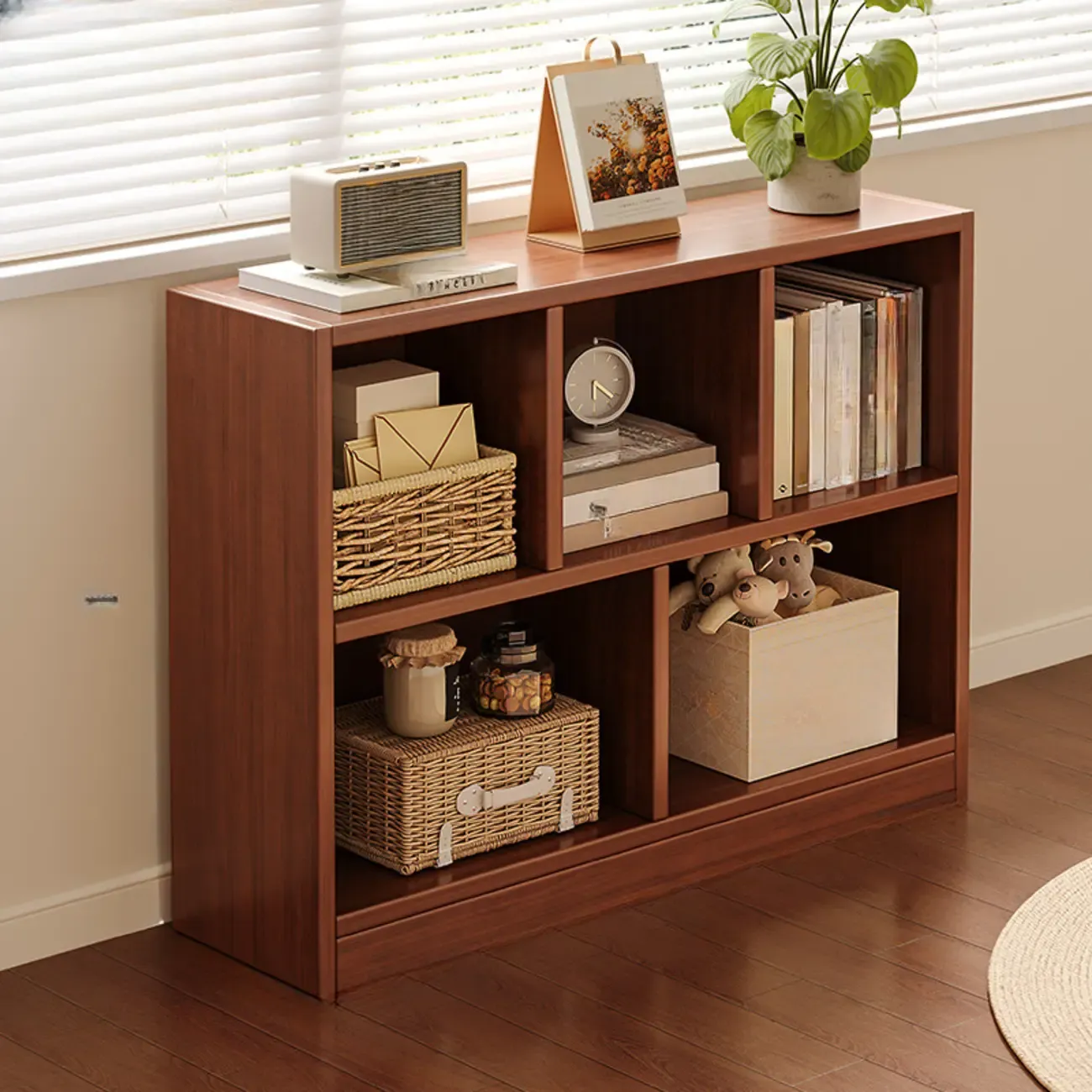 Modern Wooden Compact Bookcase Home Office Shelves