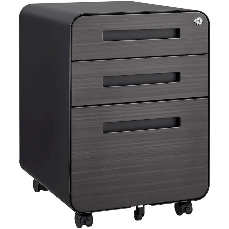 3-Drawer Mobile File Cabinet with 5 Wheel and Lock